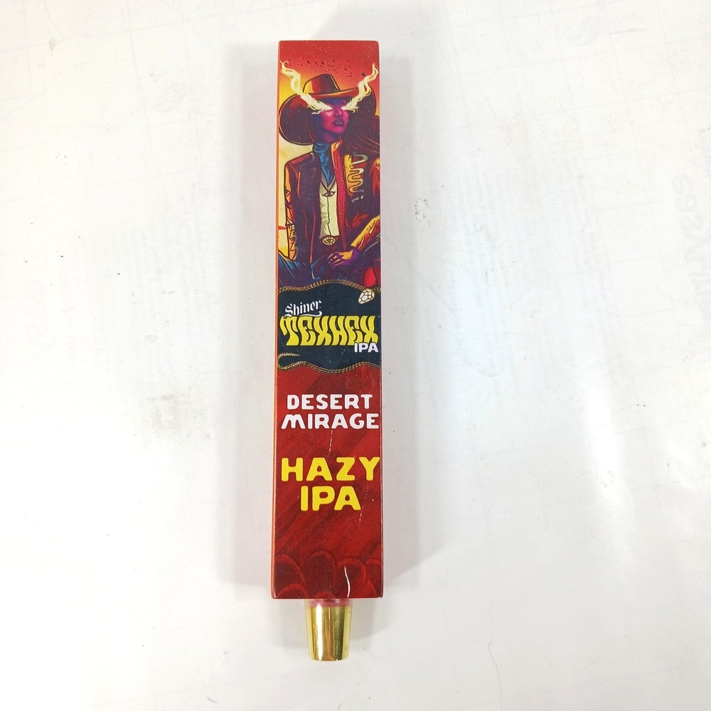 Shiner TexHex Desert Mirage Hazy IPA Beer Tap Handle Orange Gold 9.5 Inch 2020